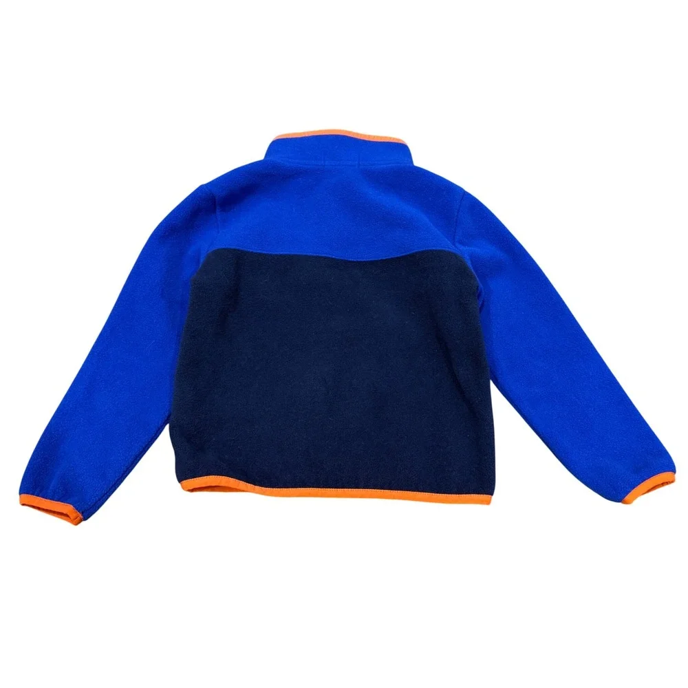 Polo Ralph Lauren‎ Kids Blue Orange Color-Block Fleece Pullover 4T Performance